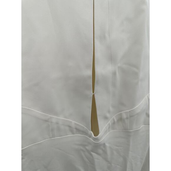 St John White Maxi Sleeveless Dress Cutout Slit Wedding Acetate Viscose Size 0 - Picture 4 of 16